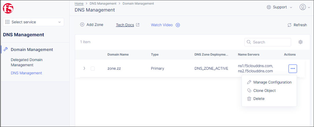 How To View The Details For A DNS Zone – F5 Distributed Cloud Services